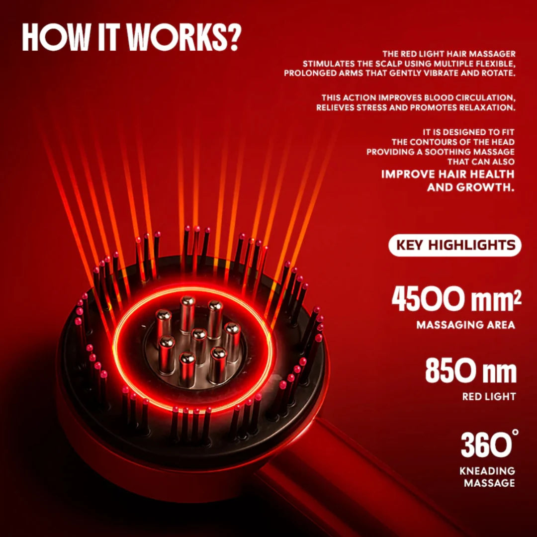 3 in 1 Red light therapy Scalp massager